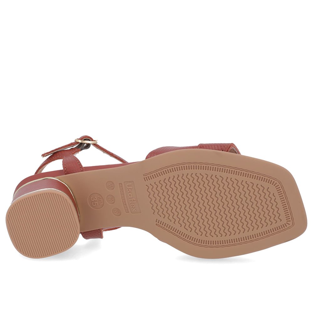 Sandália Couro Marrom Fivela Marrom 5