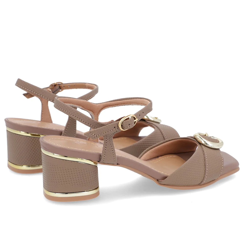 Sandália Couro Marrom Claro Fivela Marrom 3