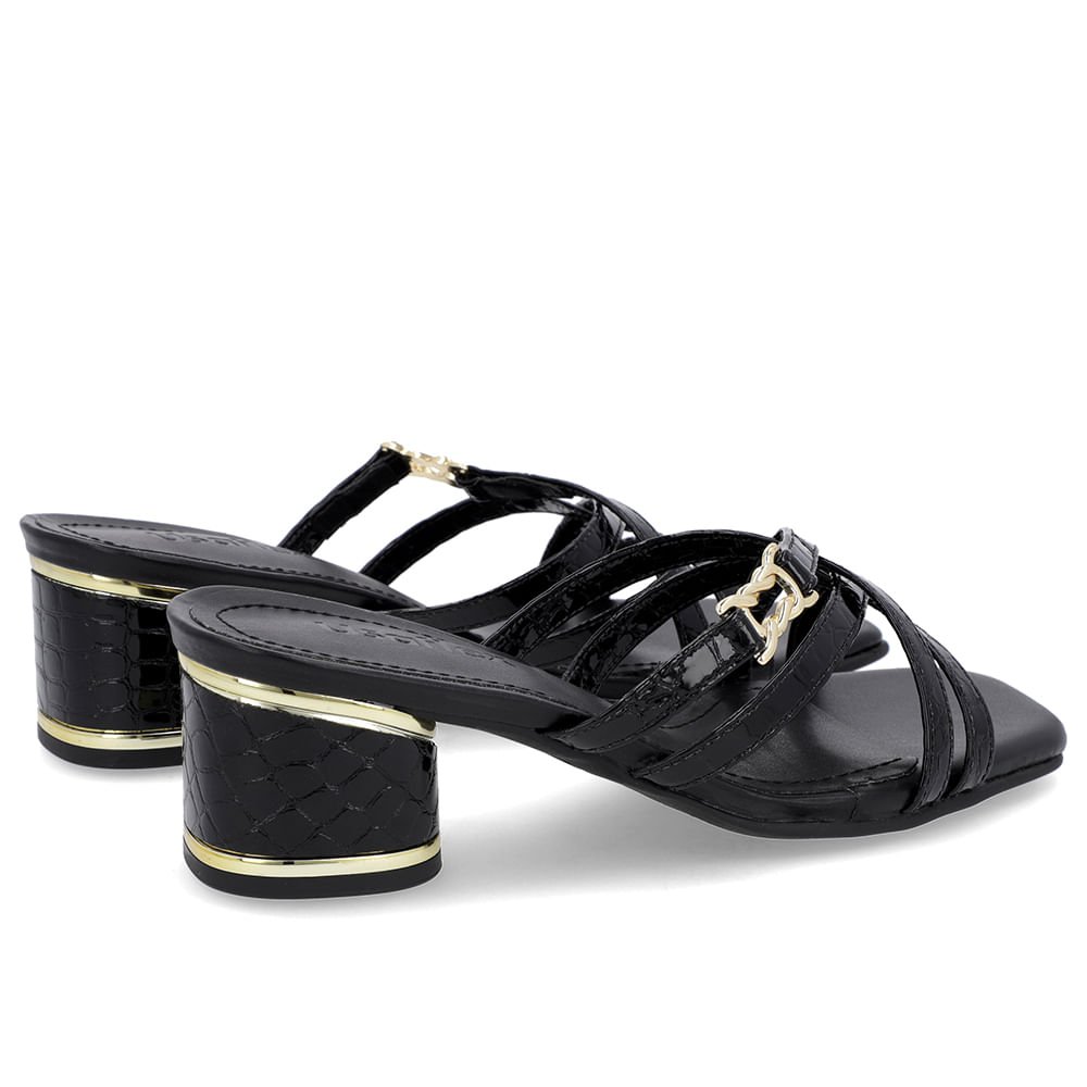 Tamanco Salto Bloco Verniz Preto Detalhe Salto Preto 3