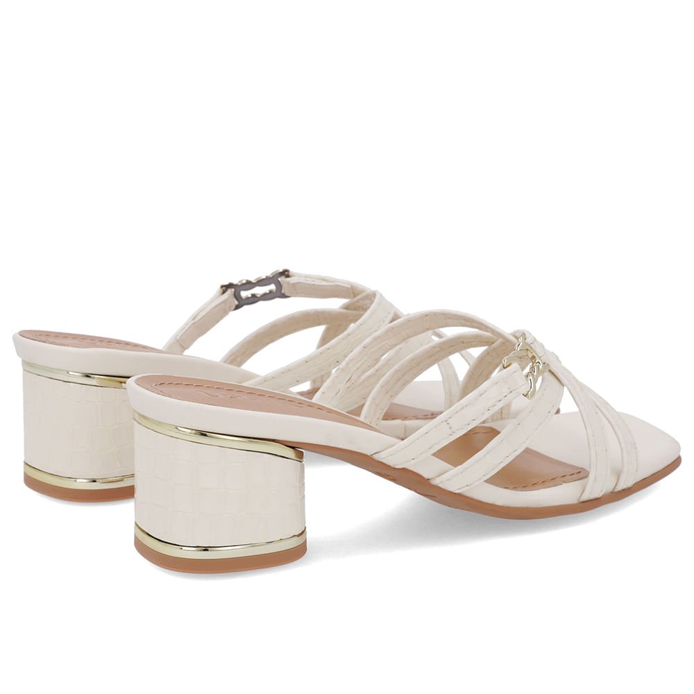 Tamanco Salto Bloco Verniz Branco Marfim Detalhe Salto Branco 3