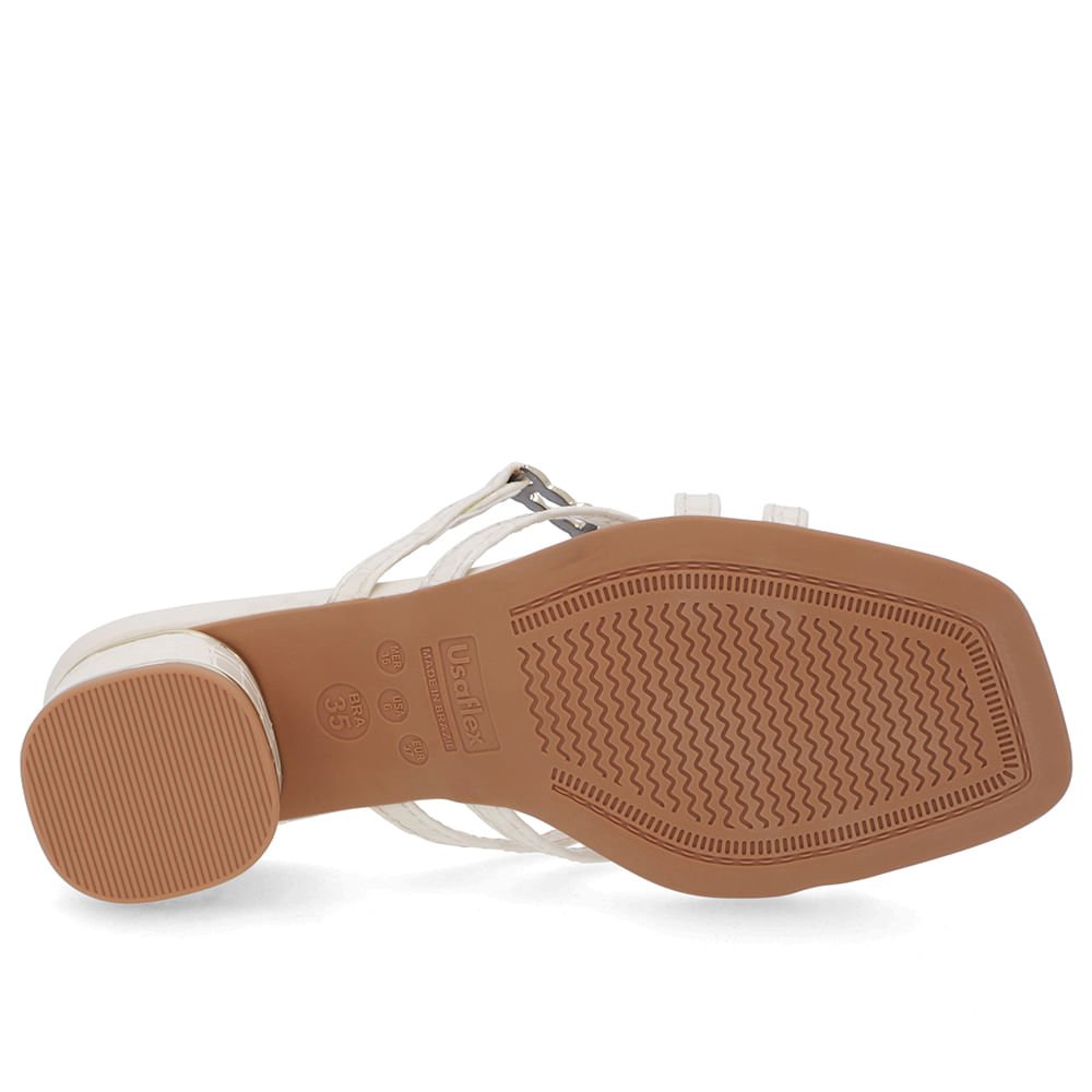 Tamanco Salto Bloco Verniz Branco Marfim Detalhe Salto Branco 5