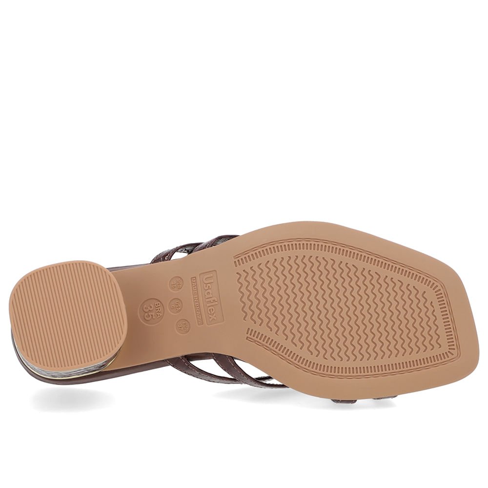 Tamanco Salto Bloco Verniz Marrom Detalhe Salto Marrom 5