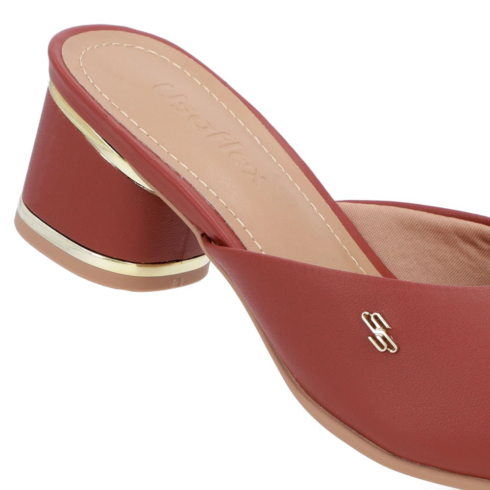 Tamanco Detalhe Salto Couro Marrom Marrom 4