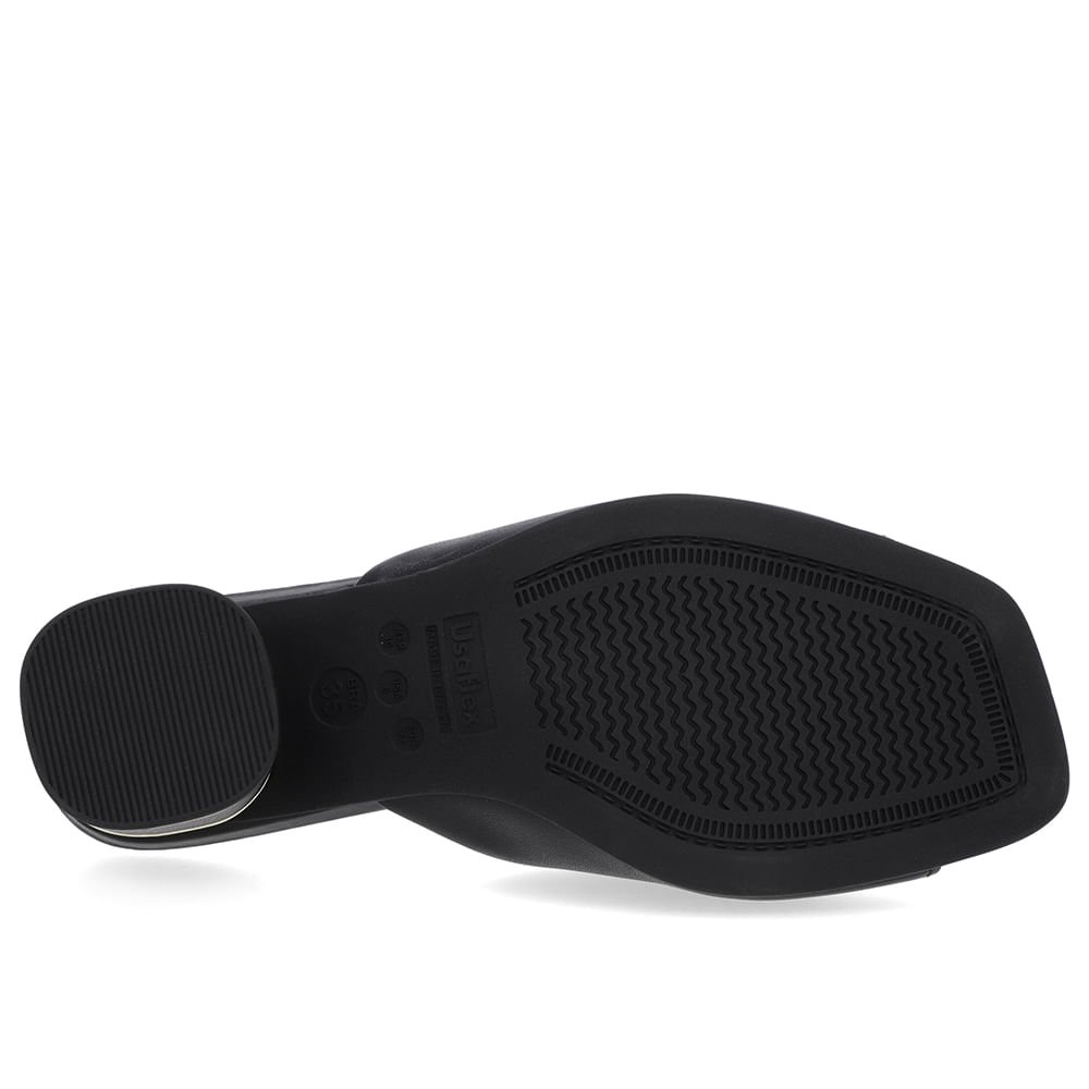 Tamanco Detalhe Salto Couro Preto Preto 5