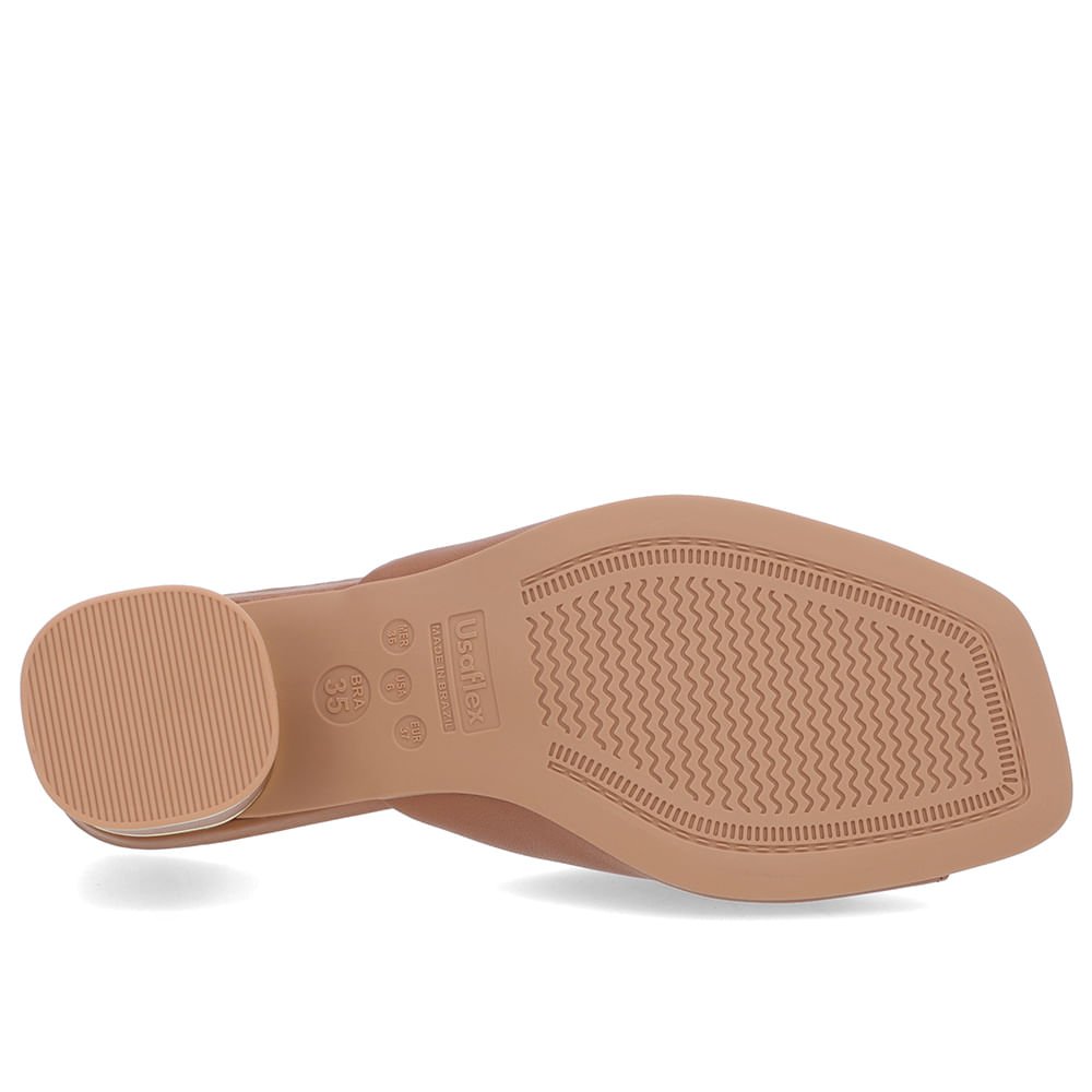 Tamanco Detalhe Salto Couro Marrom Marrom 5