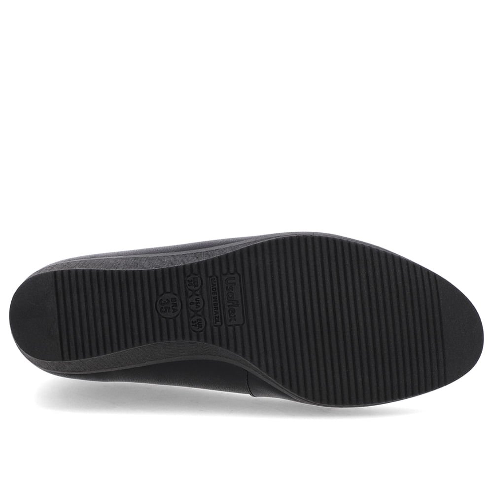 Scarpin Couro Preto Salto Anabela Preto 5