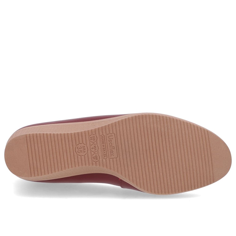 Scarpin Couro Vermelho Salto Anabela Vermelho 5