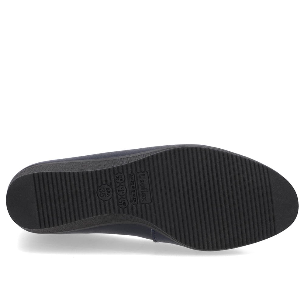 Scarpin Couro Azul Salto Anabela Azul 5