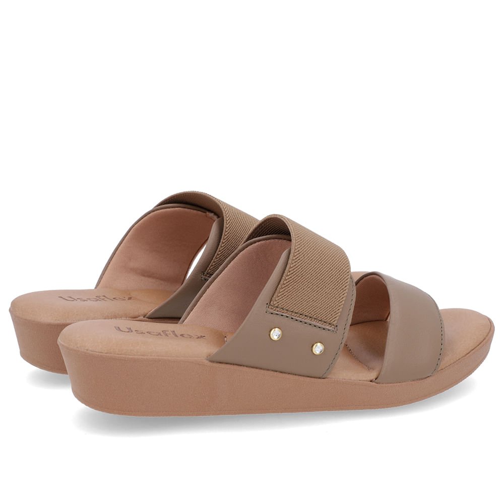 Tamanco Salto Plataforma Couro Marrom Elástico Marrom 3