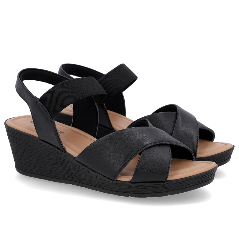 Sandália Tira Cruzada Preta Couro Preto 2