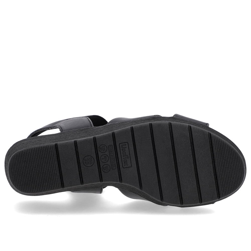 Sandália Tira Cruzada Preta Couro Preto 5