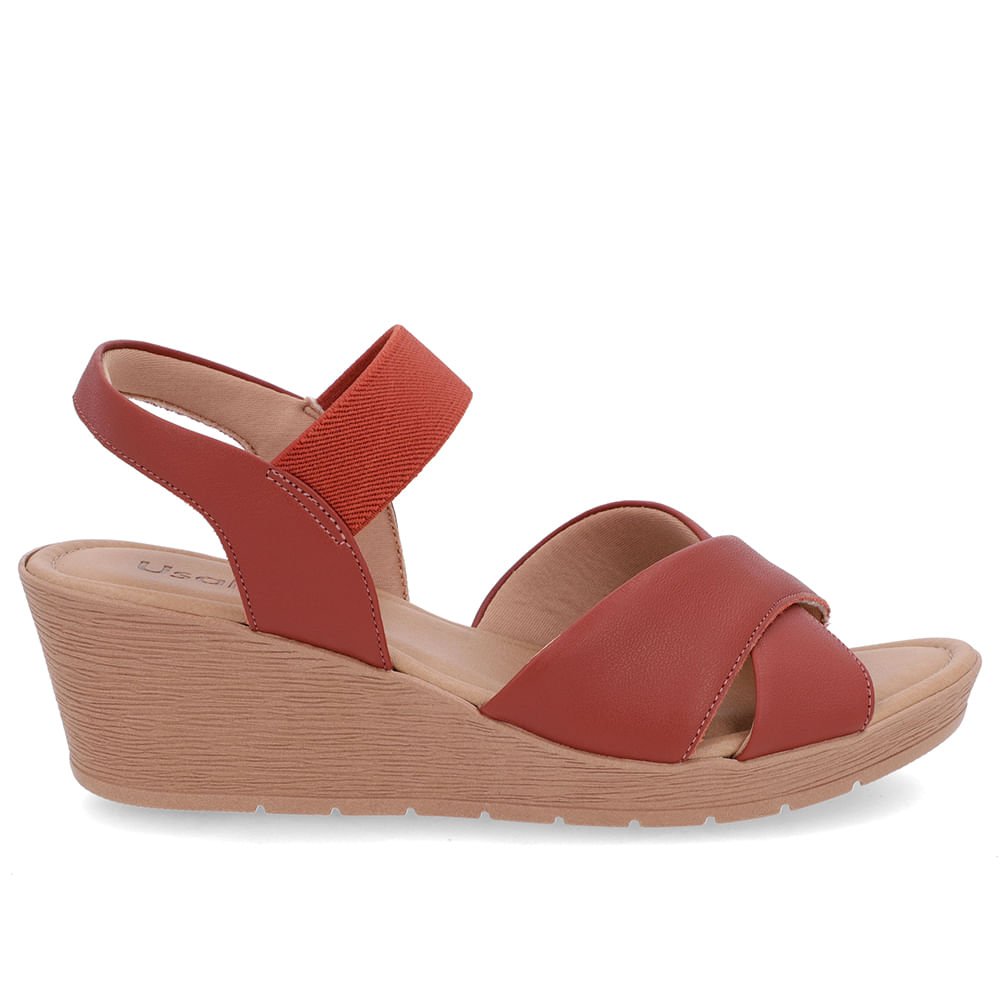 Sandália Tira Cruzada Marrom Couro