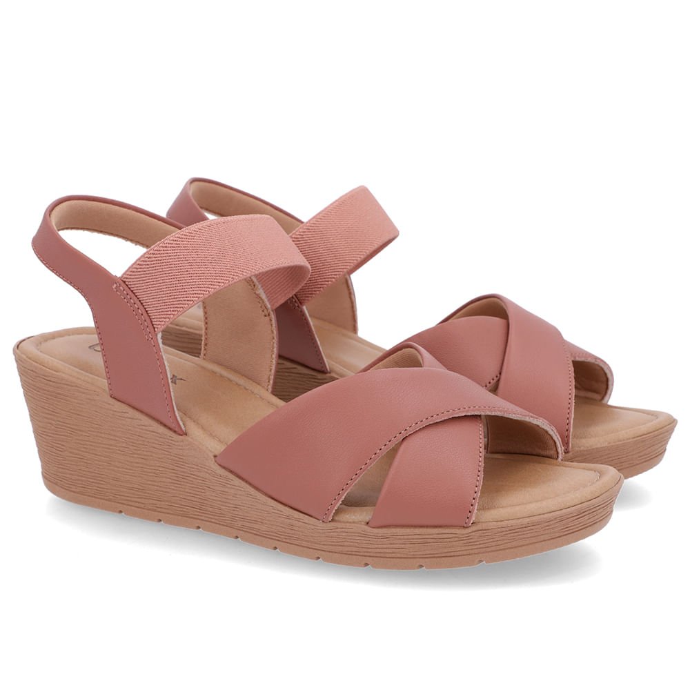 Sandália Tira Cruzada Rosa Couro Rosa 2