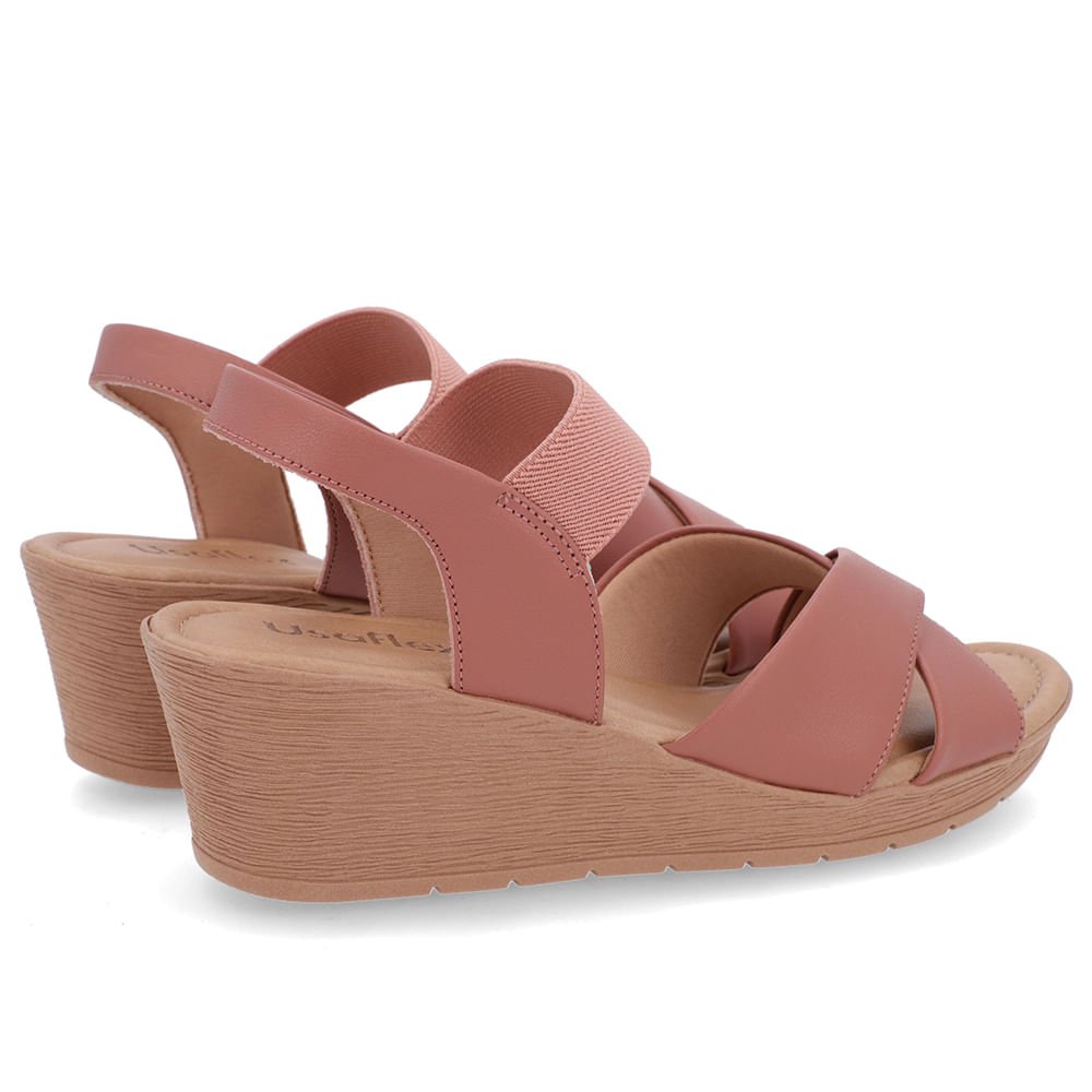 Sandália Tira Cruzada Rosa Couro Rosa 3