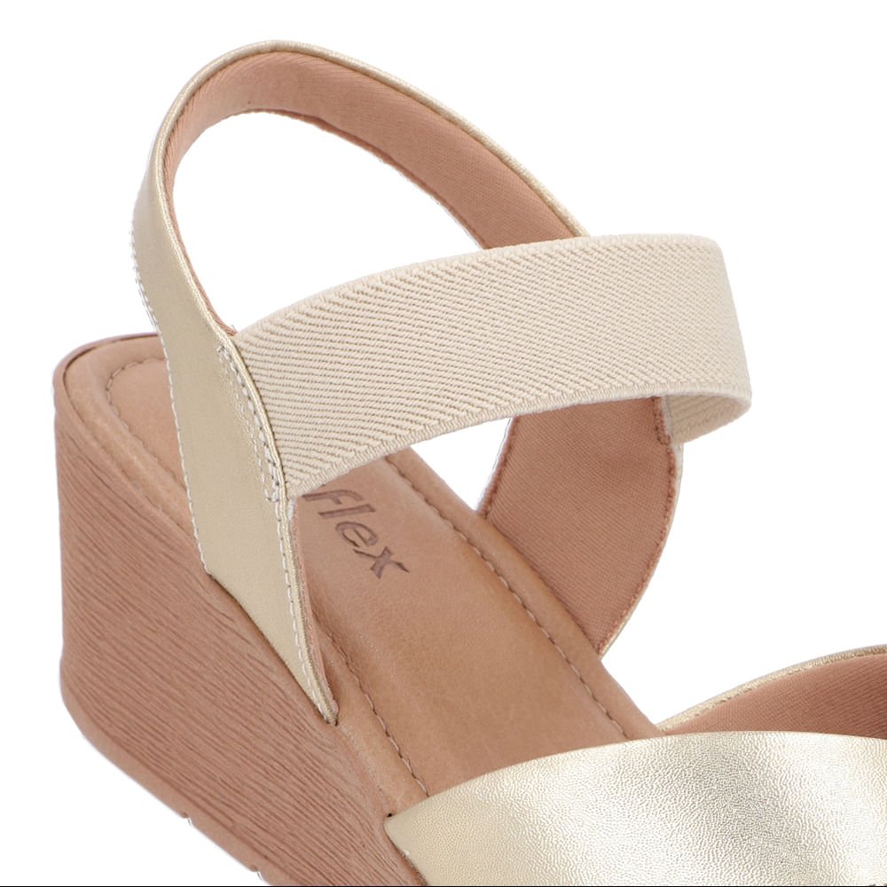 Sandália Tira Cruzada Dourado Couro Dourado 4