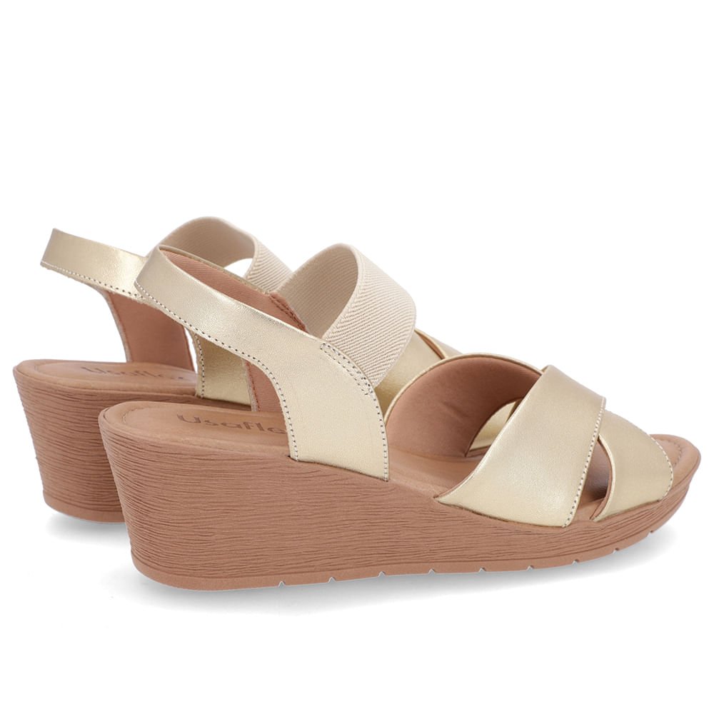 Sandália Tira Cruzada Dourado Couro Dourado 3