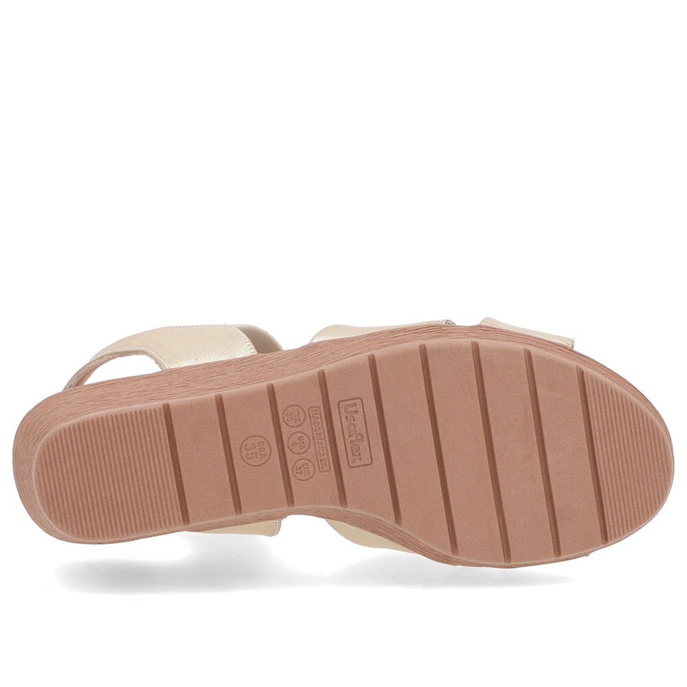 Sandália Tira Cruzada Dourado Couro Dourado 5