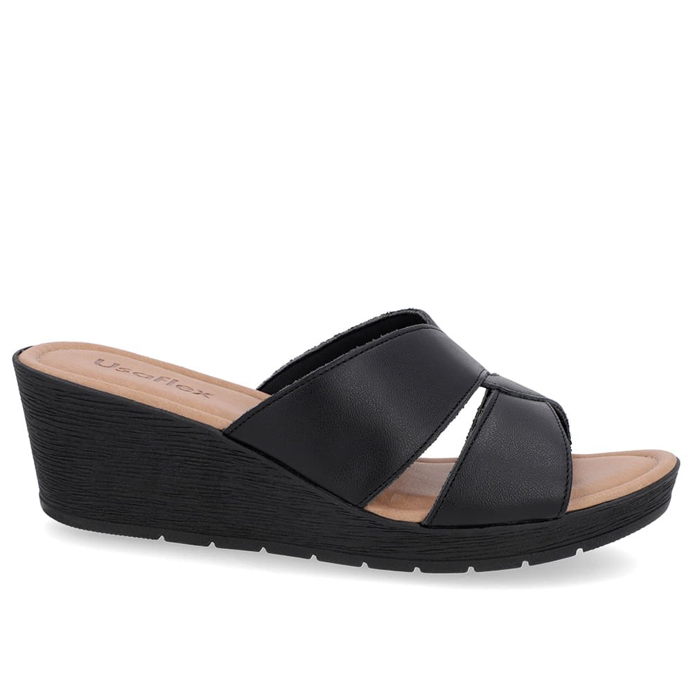 Tamanco Básico Couro Preto