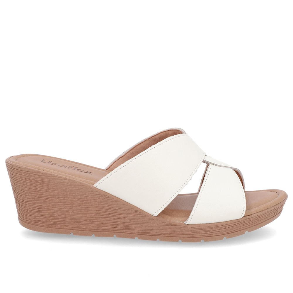 Tamanco Básico Couro Branco Marfim