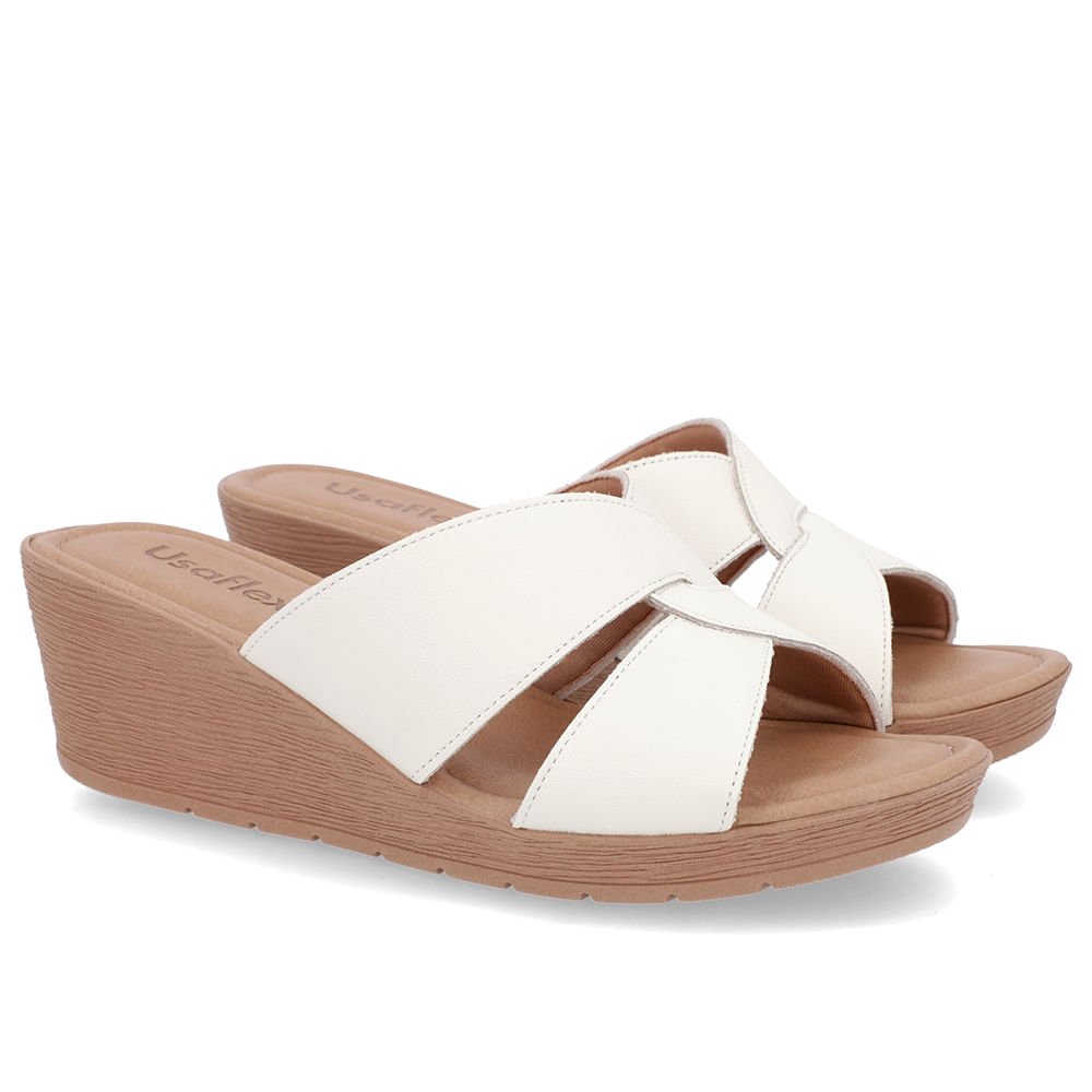 Tamanco Básico Couro Branco Marfim Branco 2