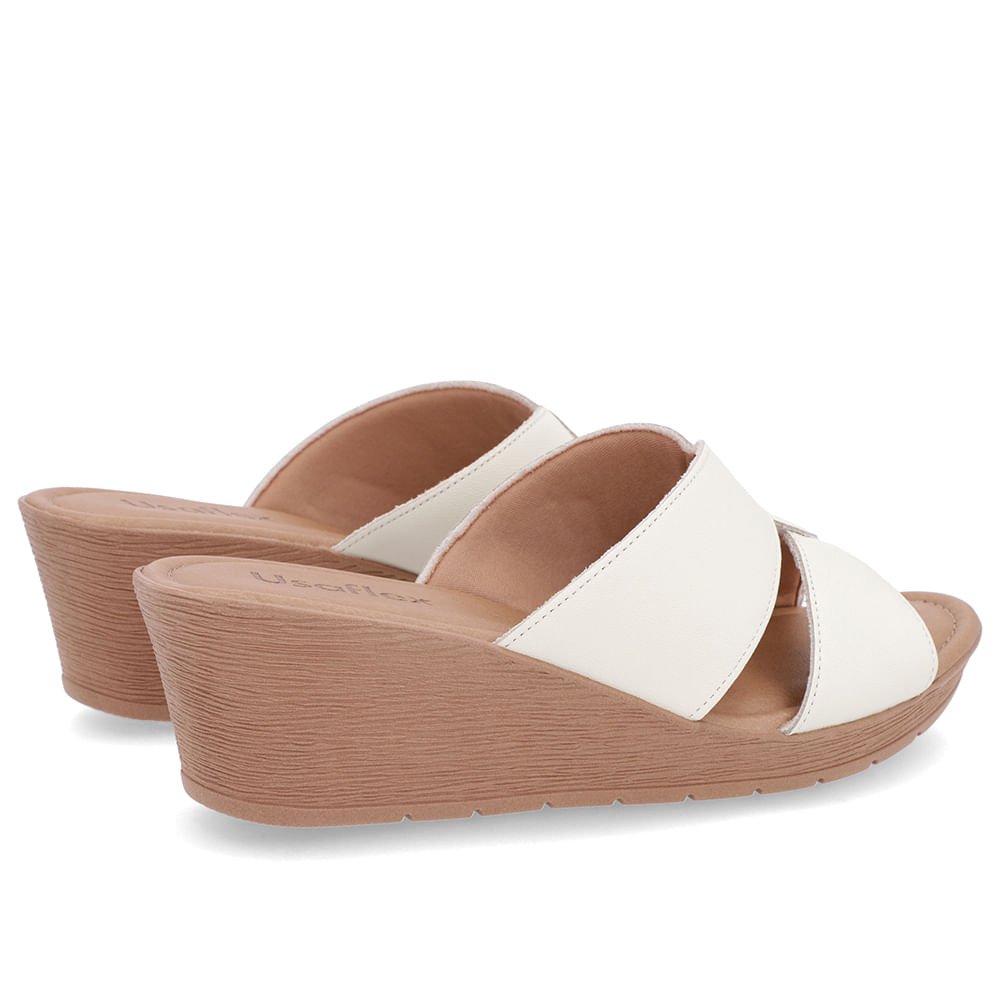 Tamanco Básico Couro Branco Marfim Branco 3