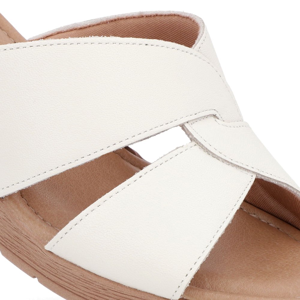 Tamanco Básico Couro Branco Marfim Branco 4