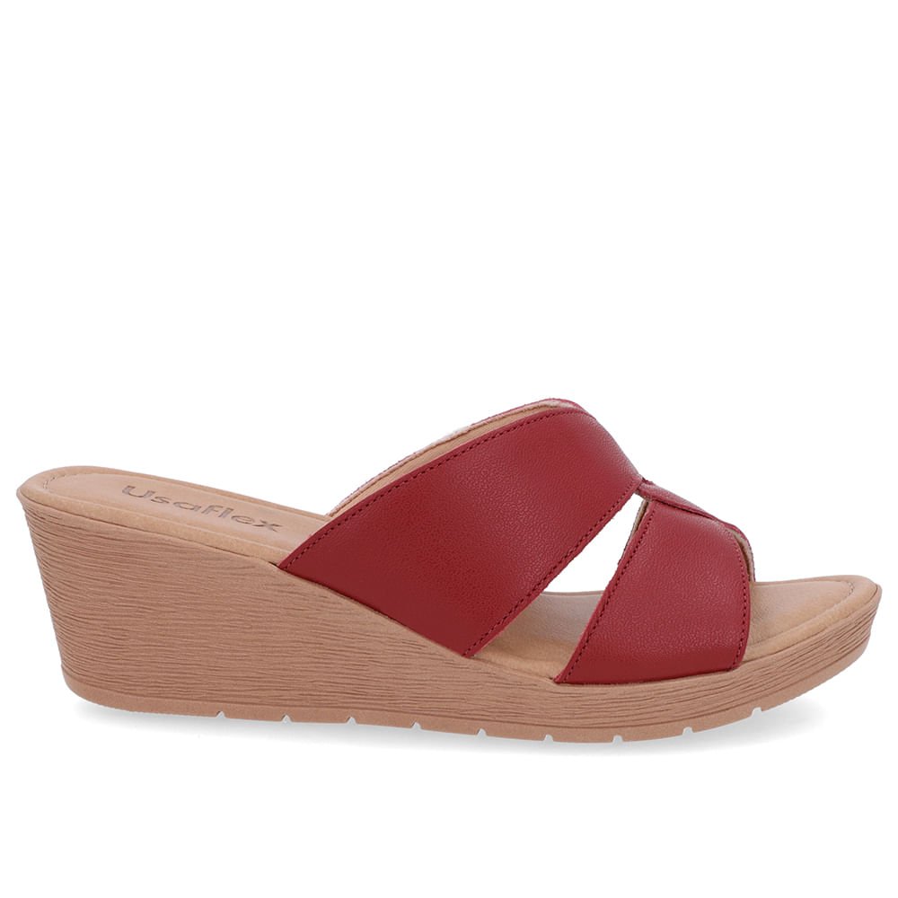 Tamanco Básico Couro Vermelho