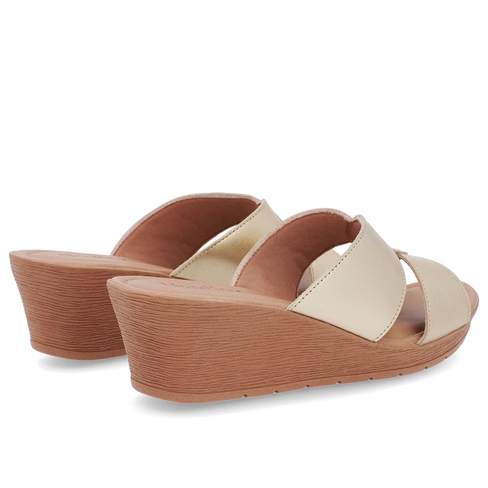 Tamanco Básico Couro Dourado Dourado 3