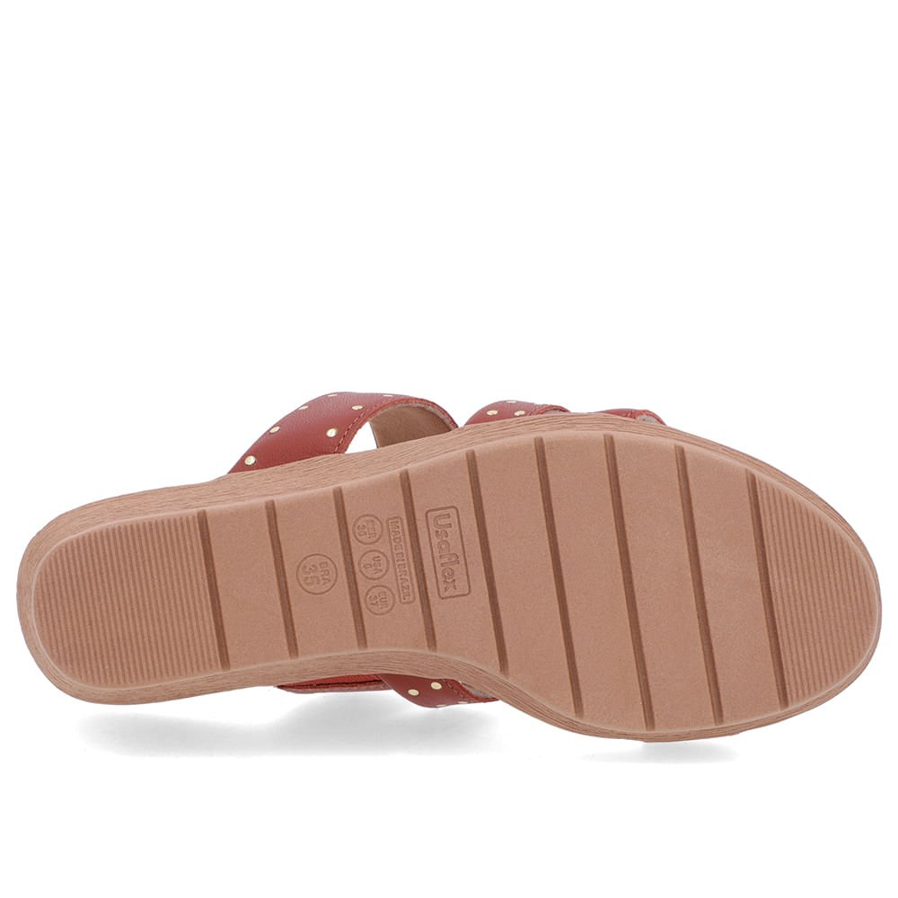 Tamanco Rebite Couro Marrom Anabela Marrom 5