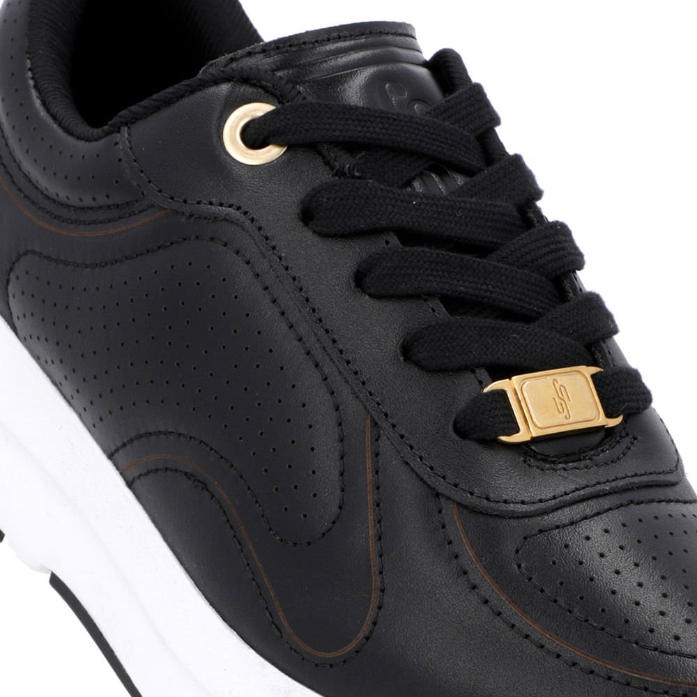 Tênis Casual Couro Preto Preto 4