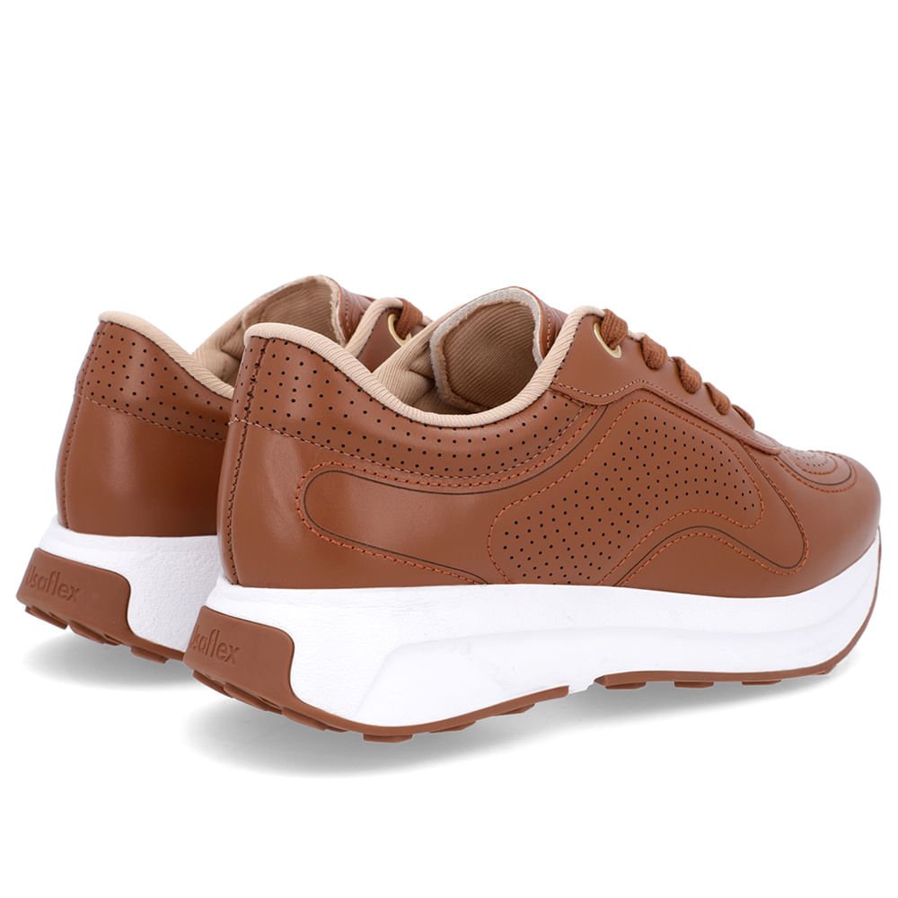 Tênis Casual Couro Marrom Marrom 3
