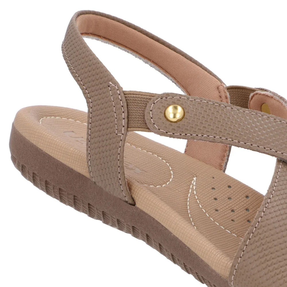 Sandália Rasteira Couro Marrom Elástico Marrom 4