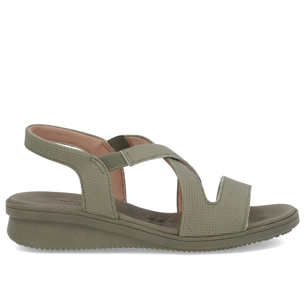 Sandália Plataforma Couro Verde Lisa Verde 1