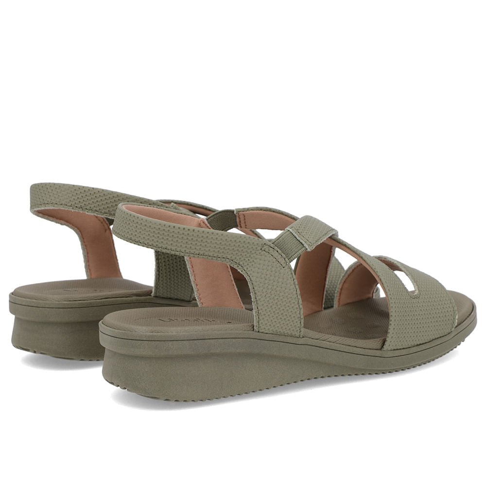 Sandália Plataforma Couro Verde Lisa Verde 3