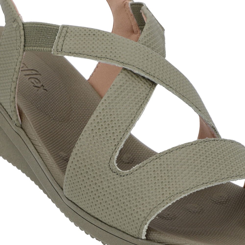 Sandália Plataforma Couro Verde Lisa Verde 4