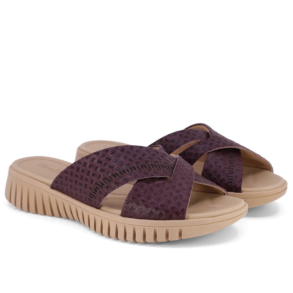 Tamanco Plataforma Couro Roxo Laser Roxo 2