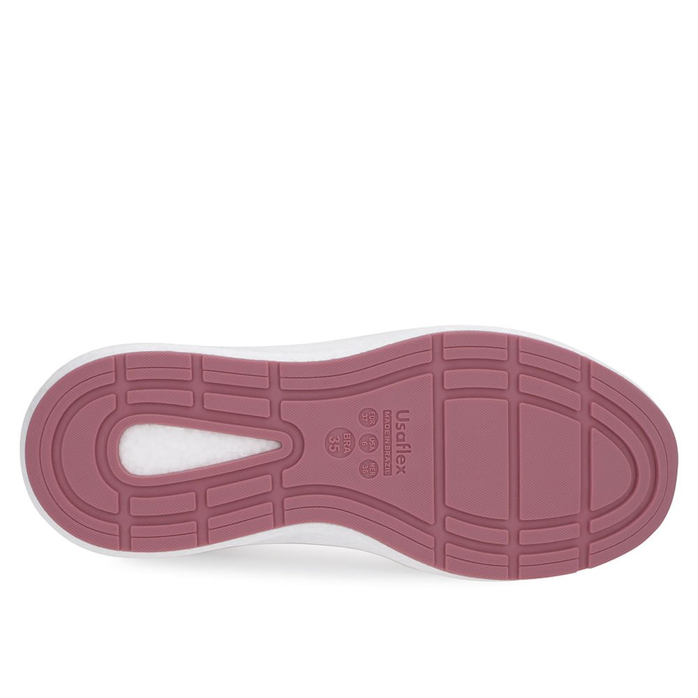Tênis Rosa Couro Cadarço Elástico Rosa 5