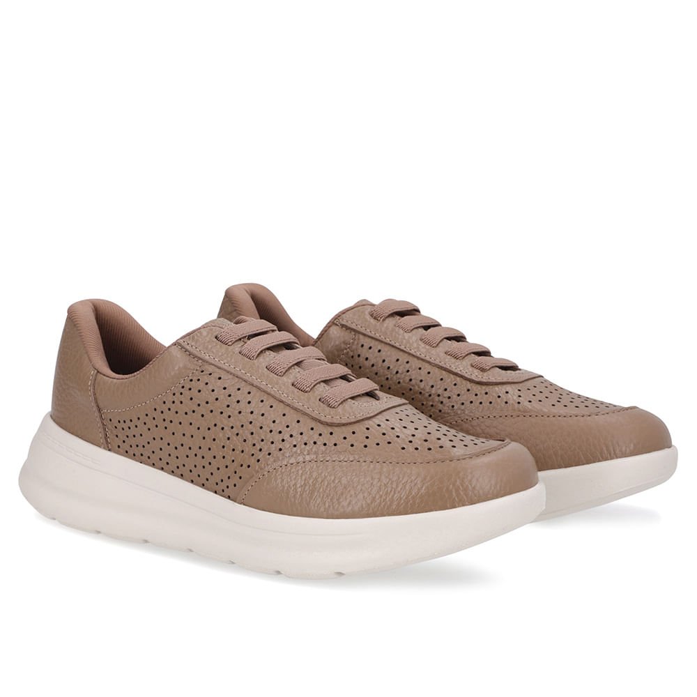 Tênis Urbano Marrom Couro Furos Marrom 2