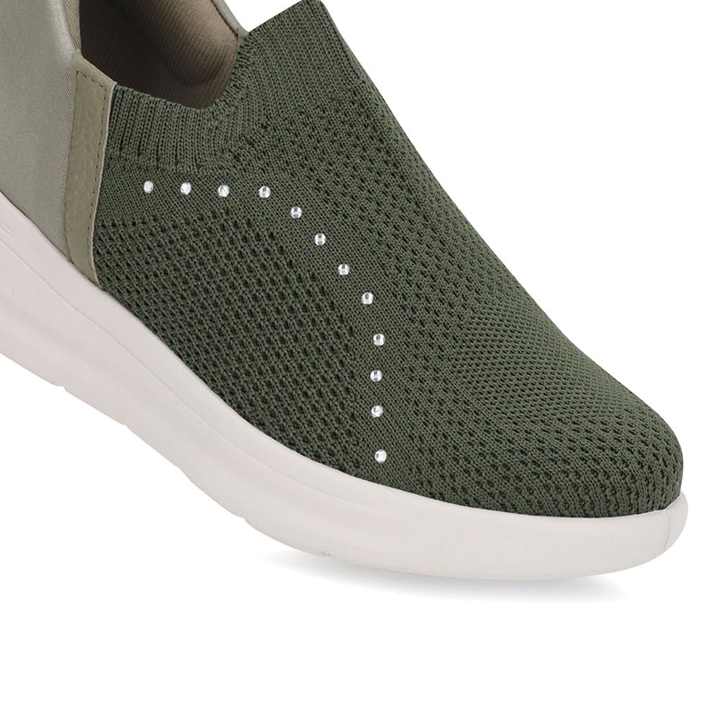 Tênis Verde Tricot Strass Verde 4