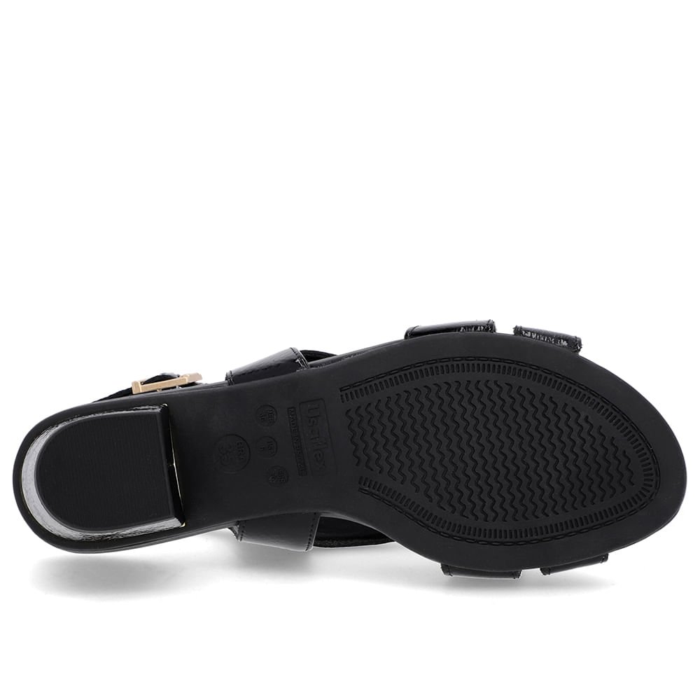 Sandália Verniz Preta Detalhe Dourado Dourado 5