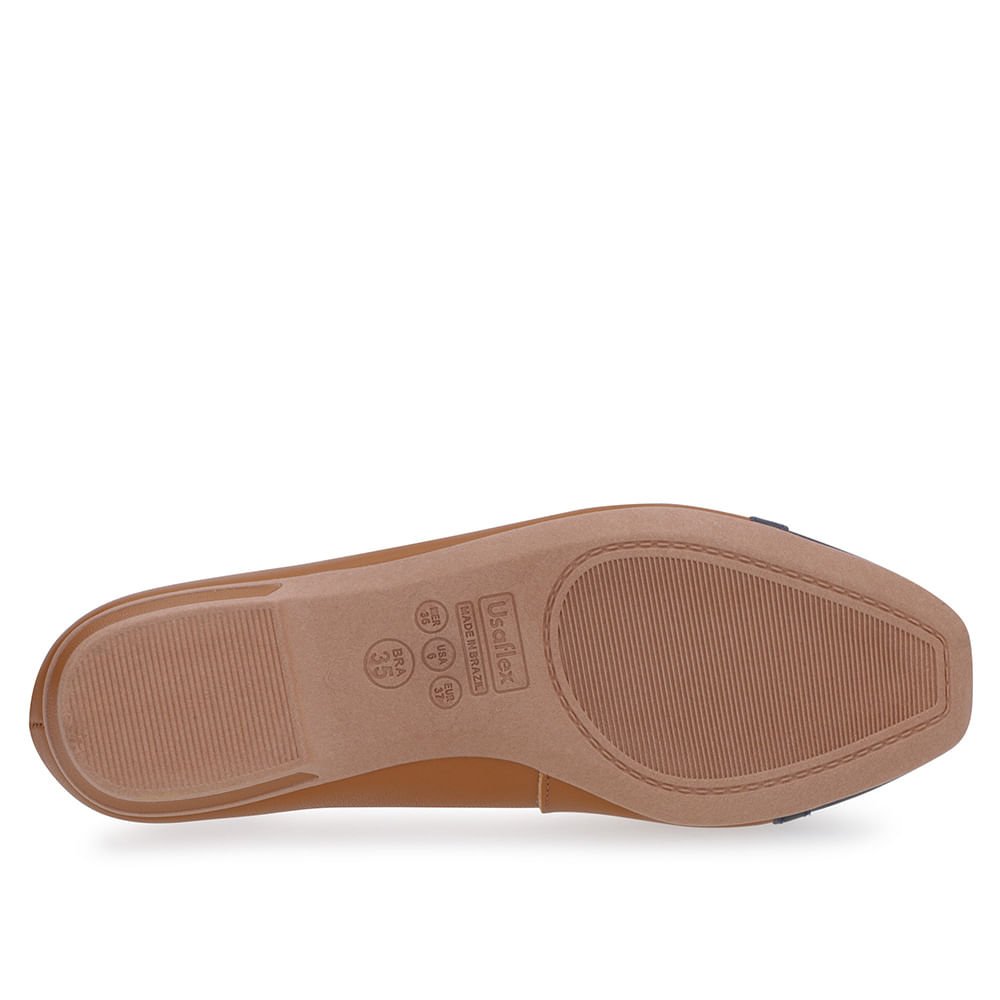 Sapatilha Marrom Couro Bico Azul Marrom 5