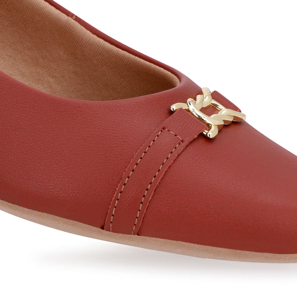 Sapatilha Marrom Couro Bico Marrom Marrom 4