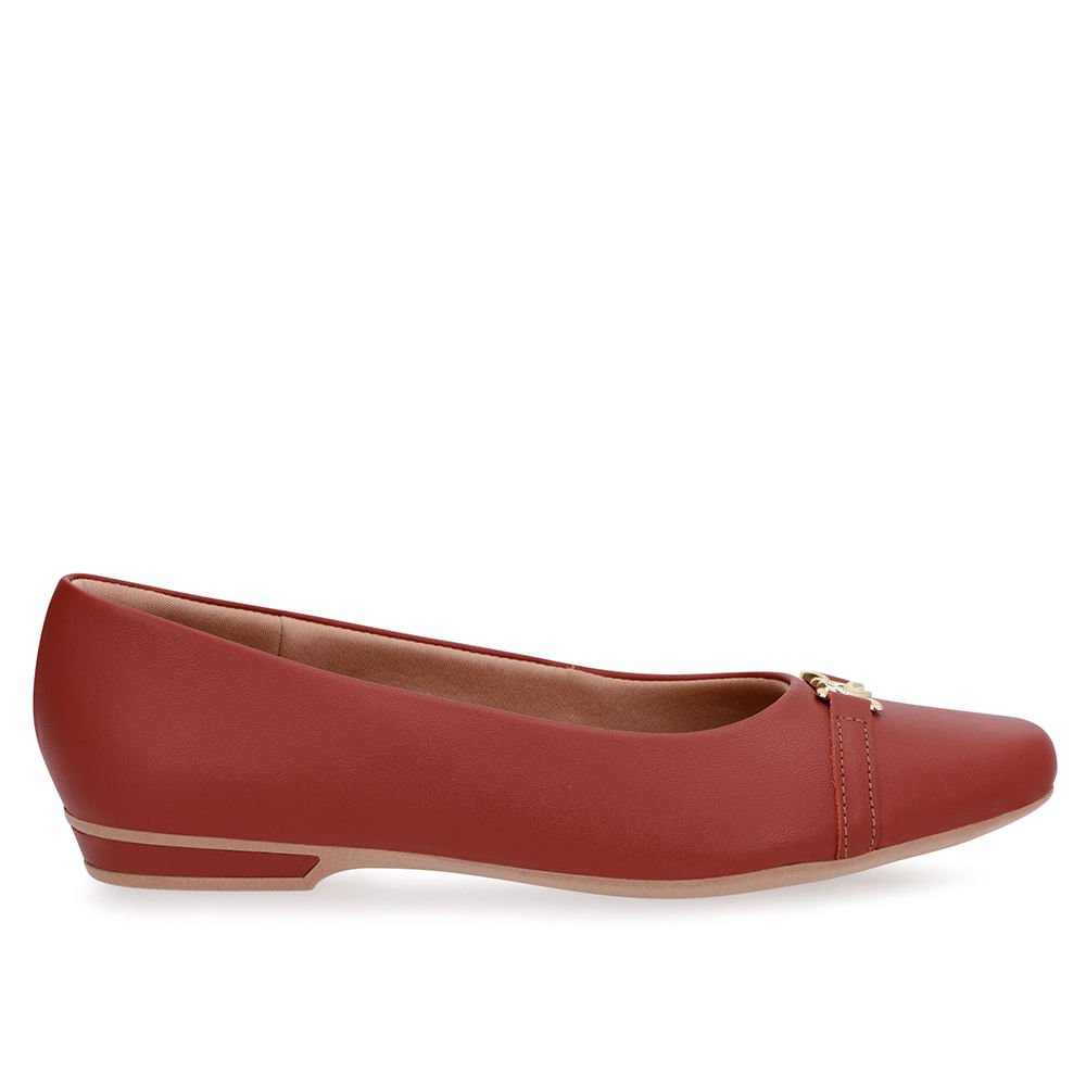 Sapatilha Marrom Couro Bico Marrom