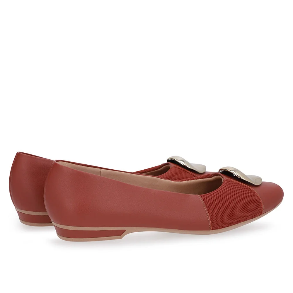 Sapatilha Marrom Couro Lateral Tecido Marrom 3