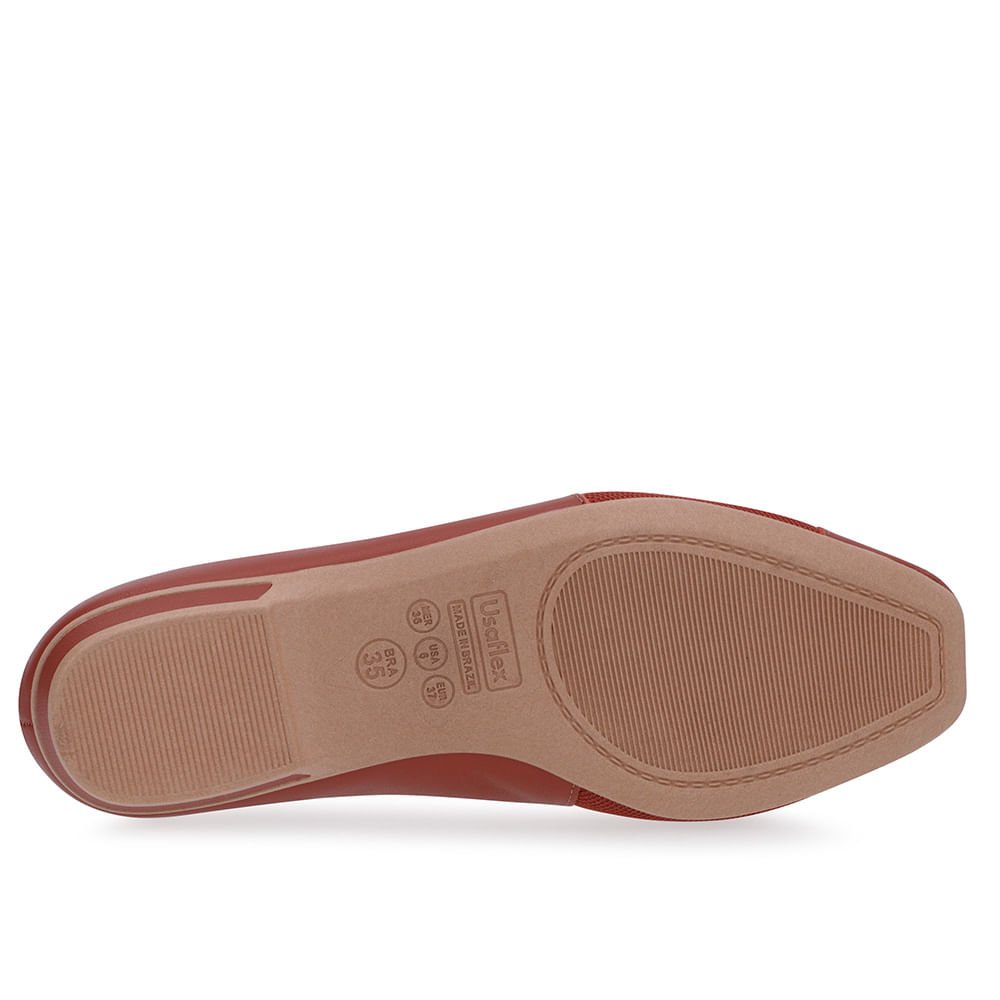 Sapatilha Marrom Couro Lateral Tecido Marrom 5