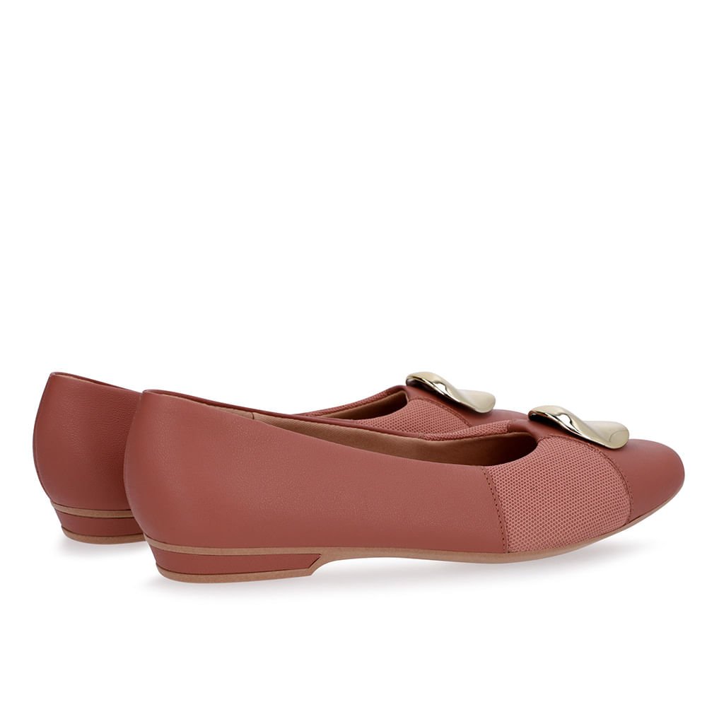 Sapatilha Rosa Couro Lateral Tecido Rosa 3
