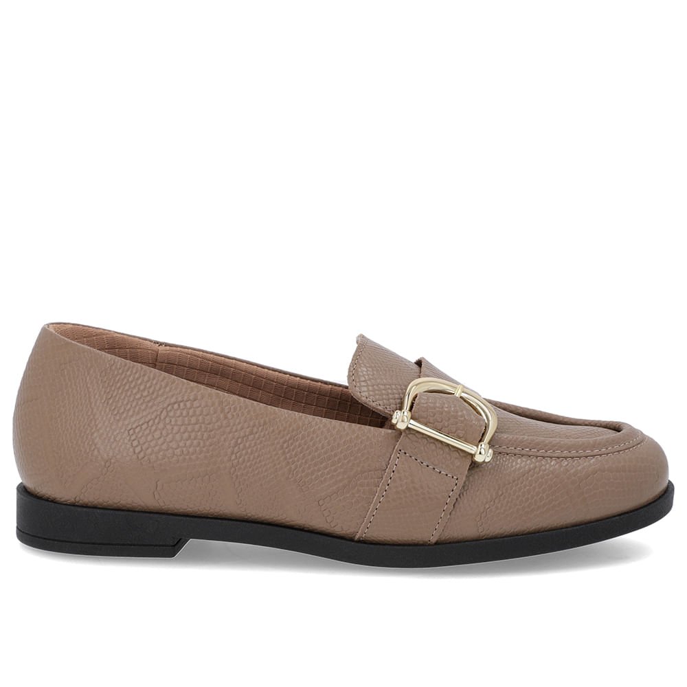 Mocassim Marrom Couro Textura Bridão