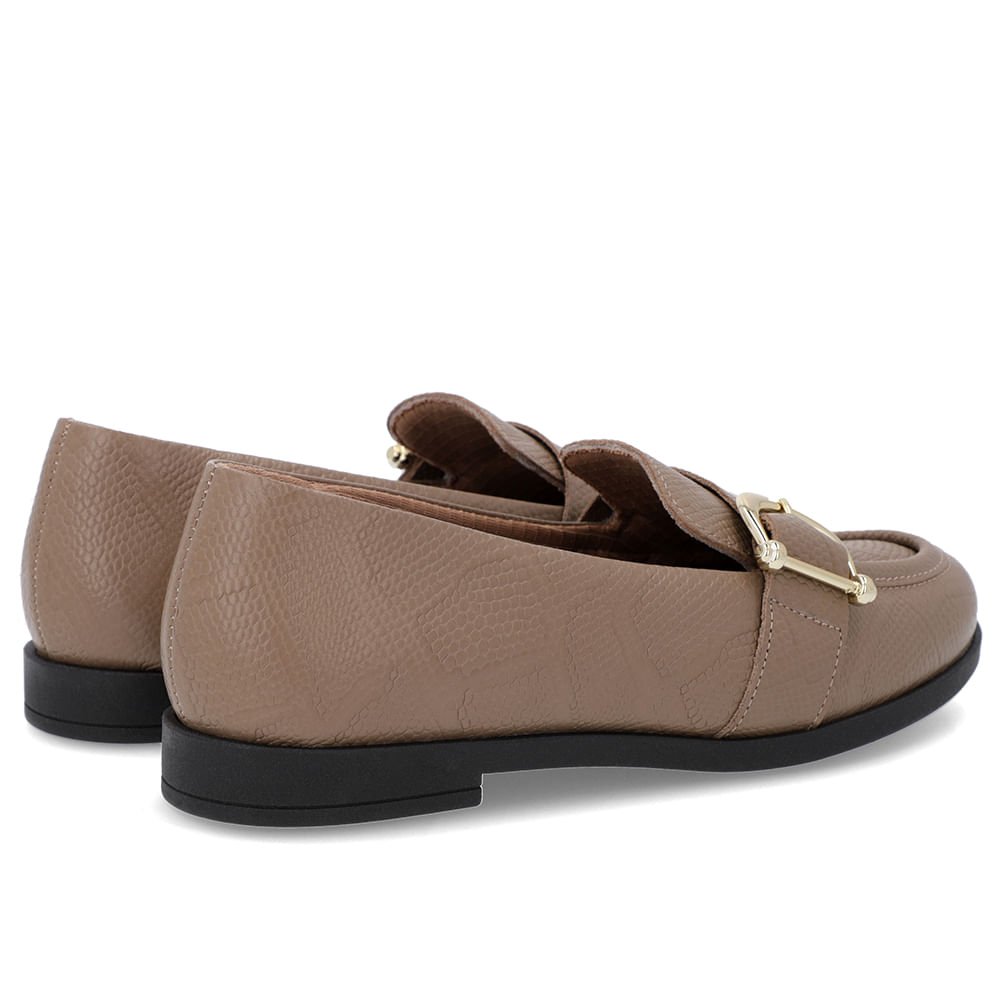 Mocassim Marrom Couro Textura Bridão Marrom 3