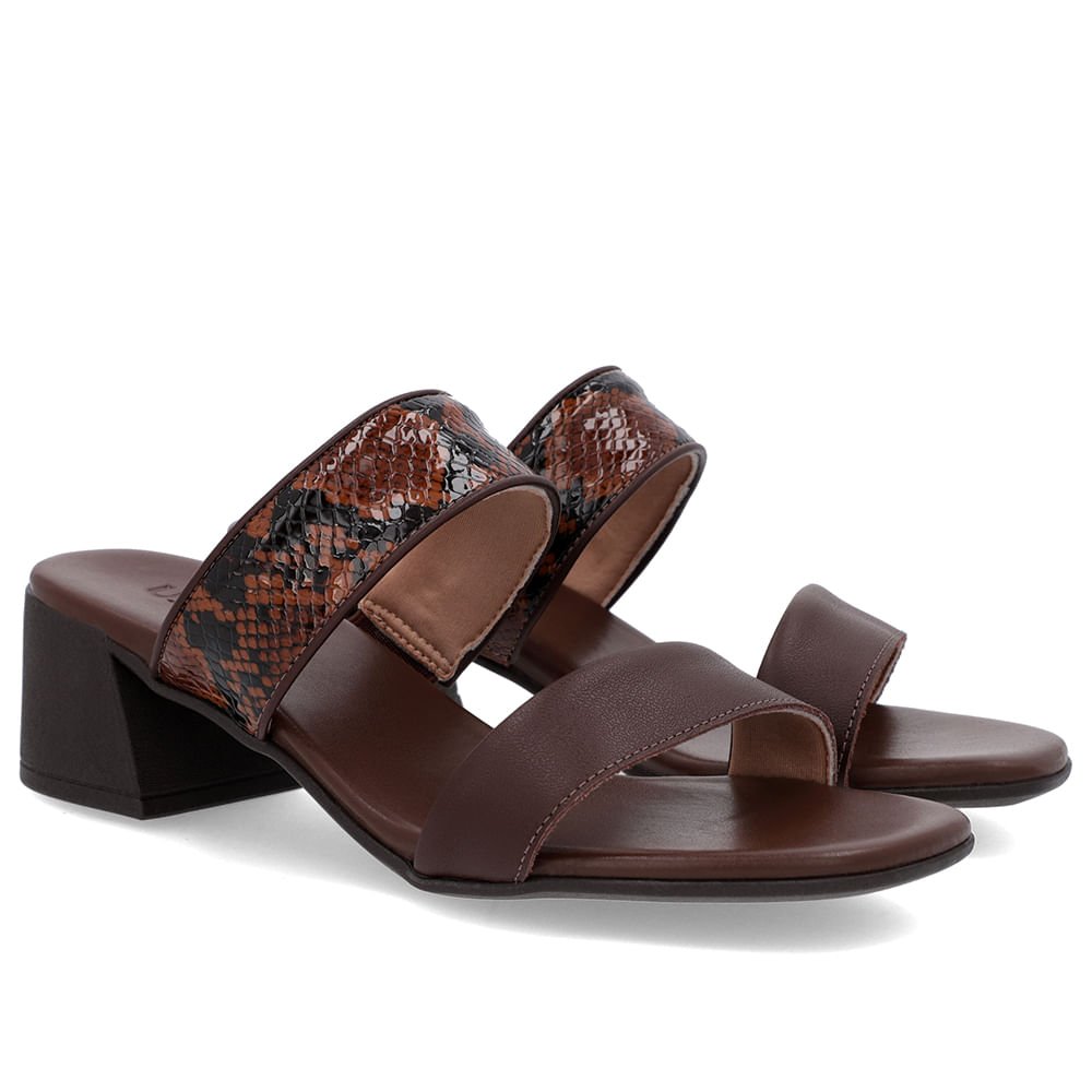 Tamanco Animal Print Salto Bloco Tiras Animal Print 2