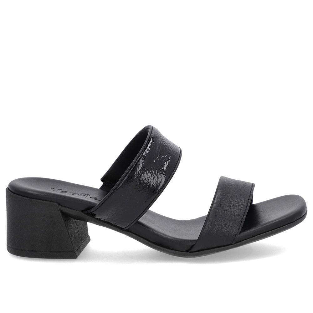 Tamanco Preto Salto Bloco Tiras